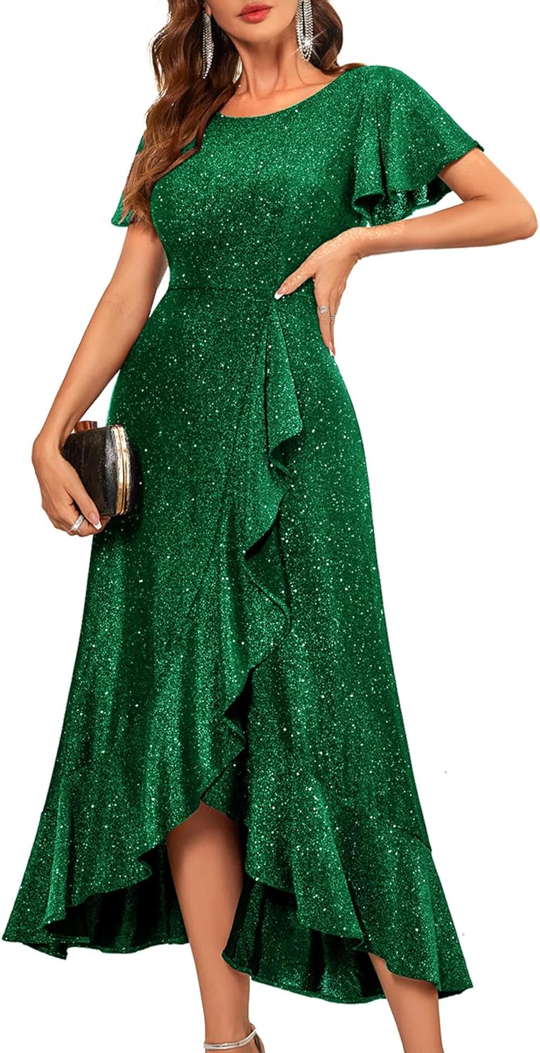 BeryLove Women Sequin Formal Party Dress for Elegant Events
