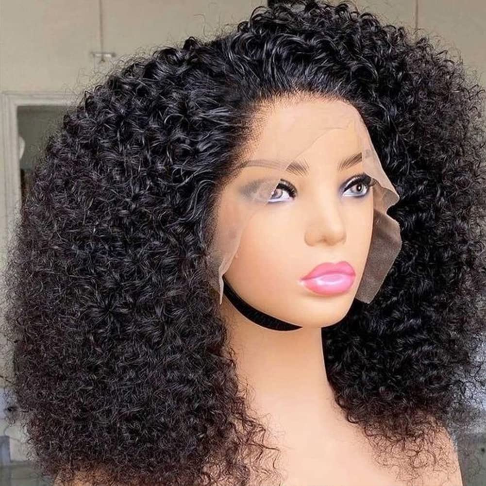 Kinky Curly Bob Wig Human Hair 13x4 Lace Front for Women