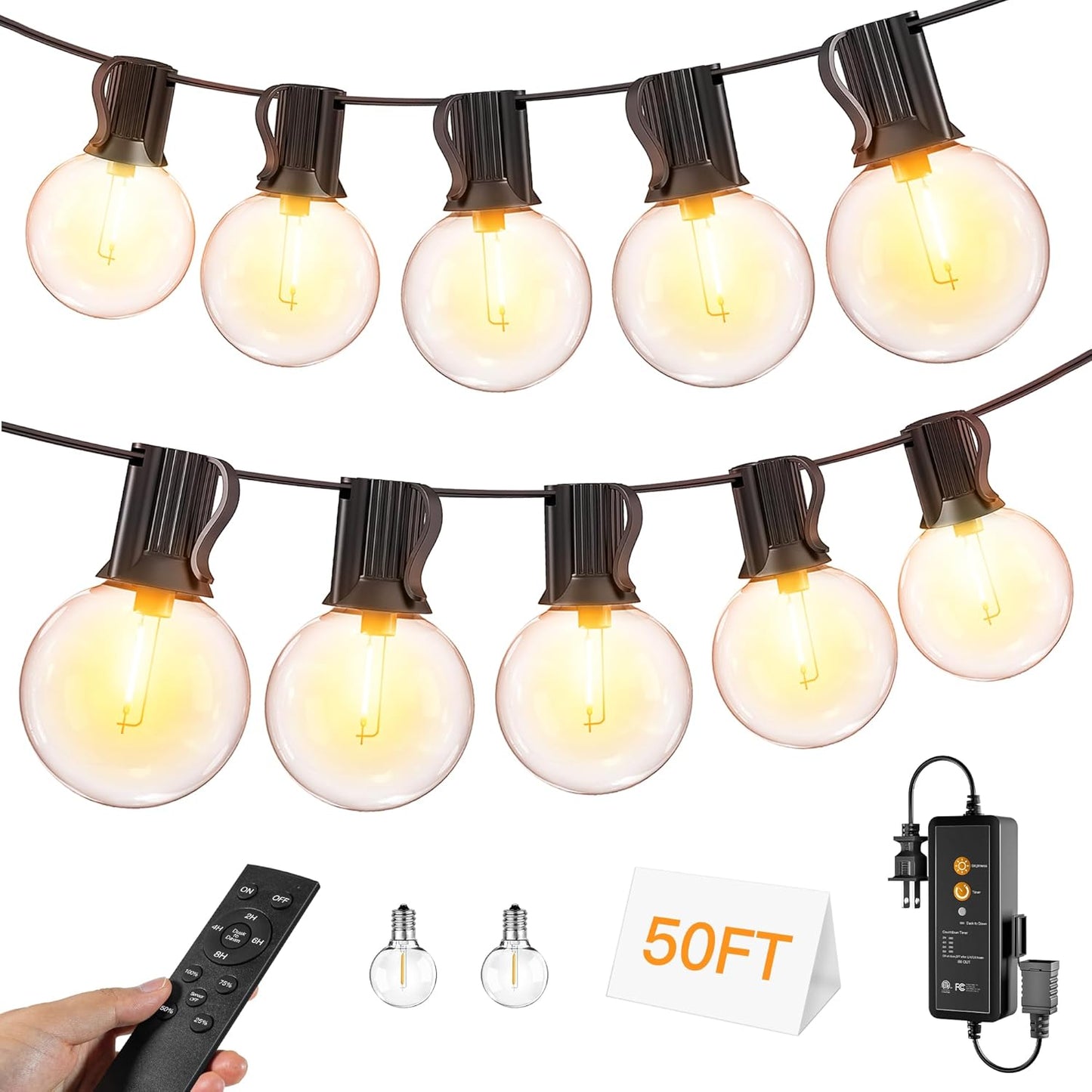 50FT Outdoor String Lights with Remote Dimmer for Any Occasion