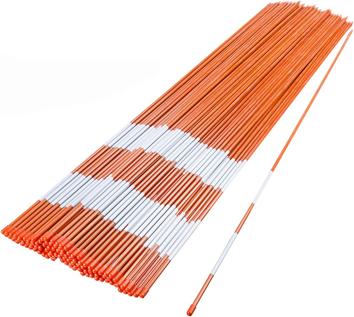 48 Inch Driveway Marker Set with Reflective Snow Stakes and Gloves