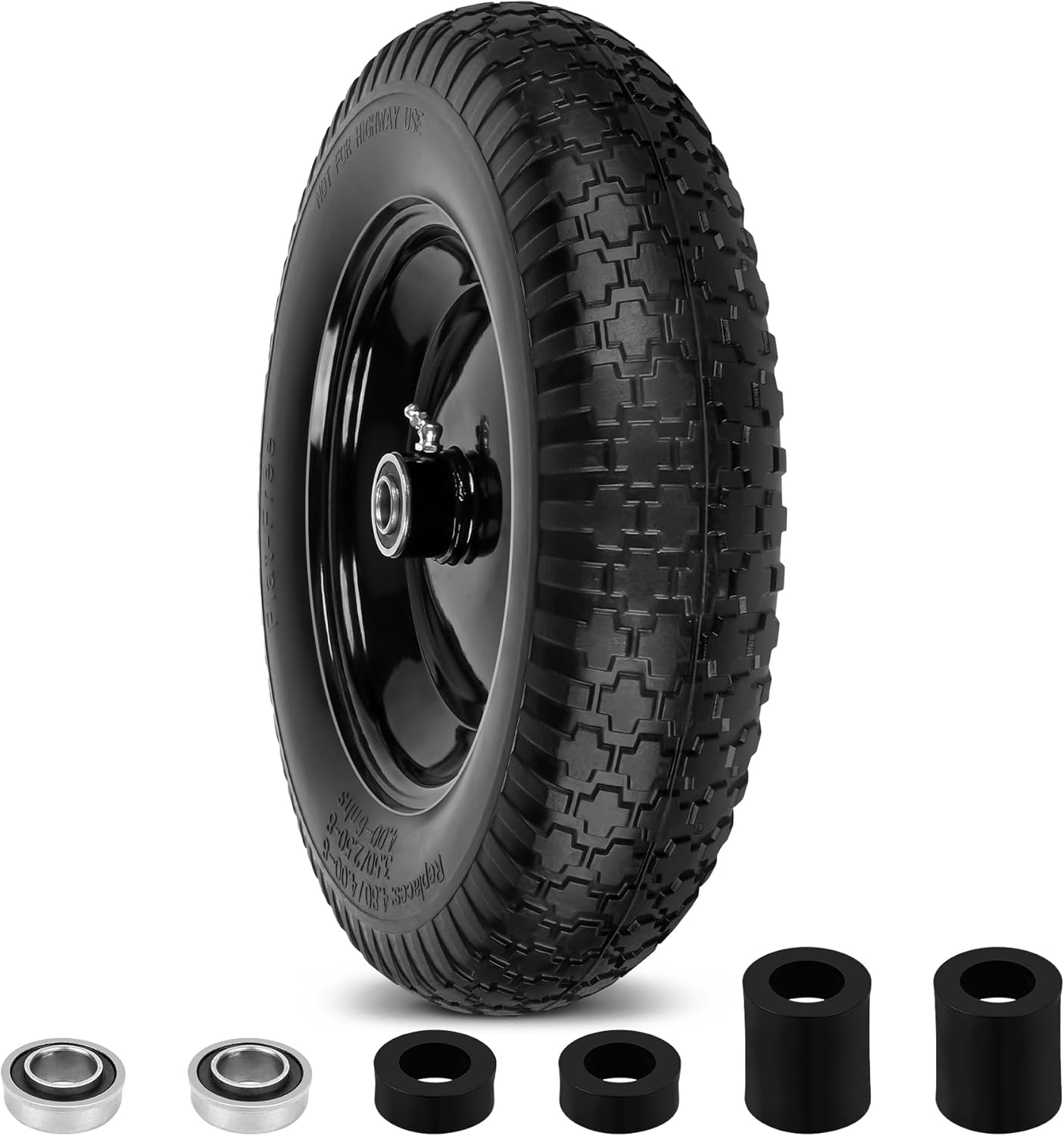4.80/4.00-8 Flat Free Wheelbarrow Tire for Heavy Hauling
