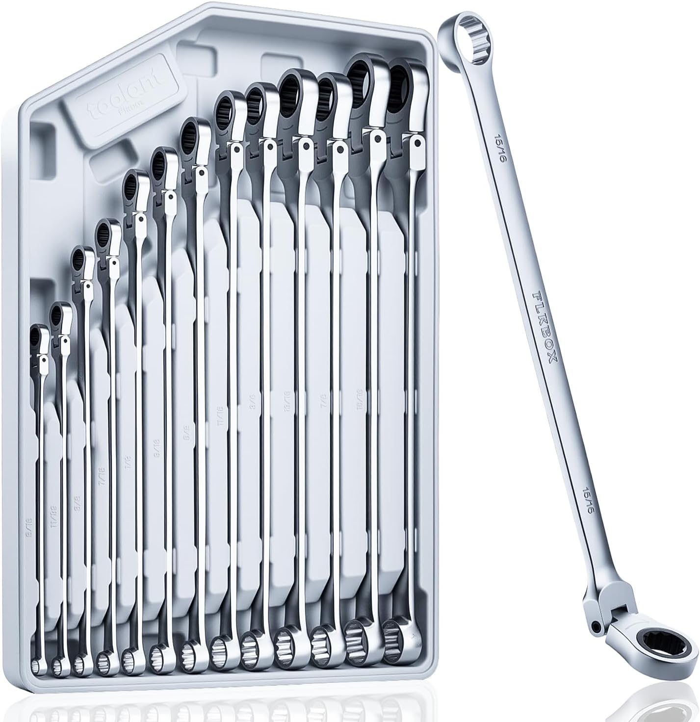 Extra Long Ratcheting Wrench Set for Tight Spaces and Durability