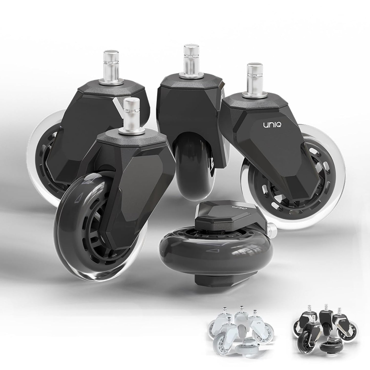 Premium Smooth Office Chair Wheels for All Floors - Set of 5