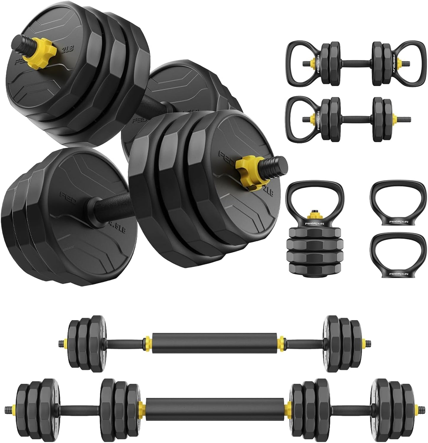 Adjustable Dumbbells Set for Home Gym - 5 Modes in 1