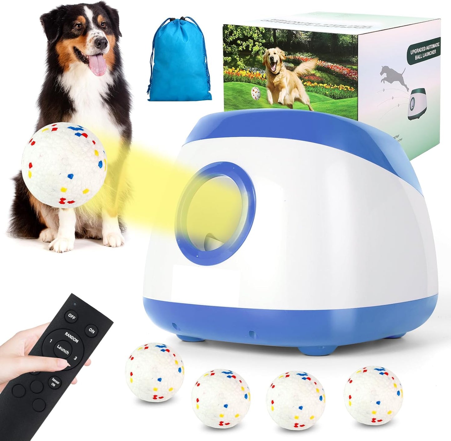Automatic Ball Launcher for Dogs - Rechargeable Dog Ball Thrower