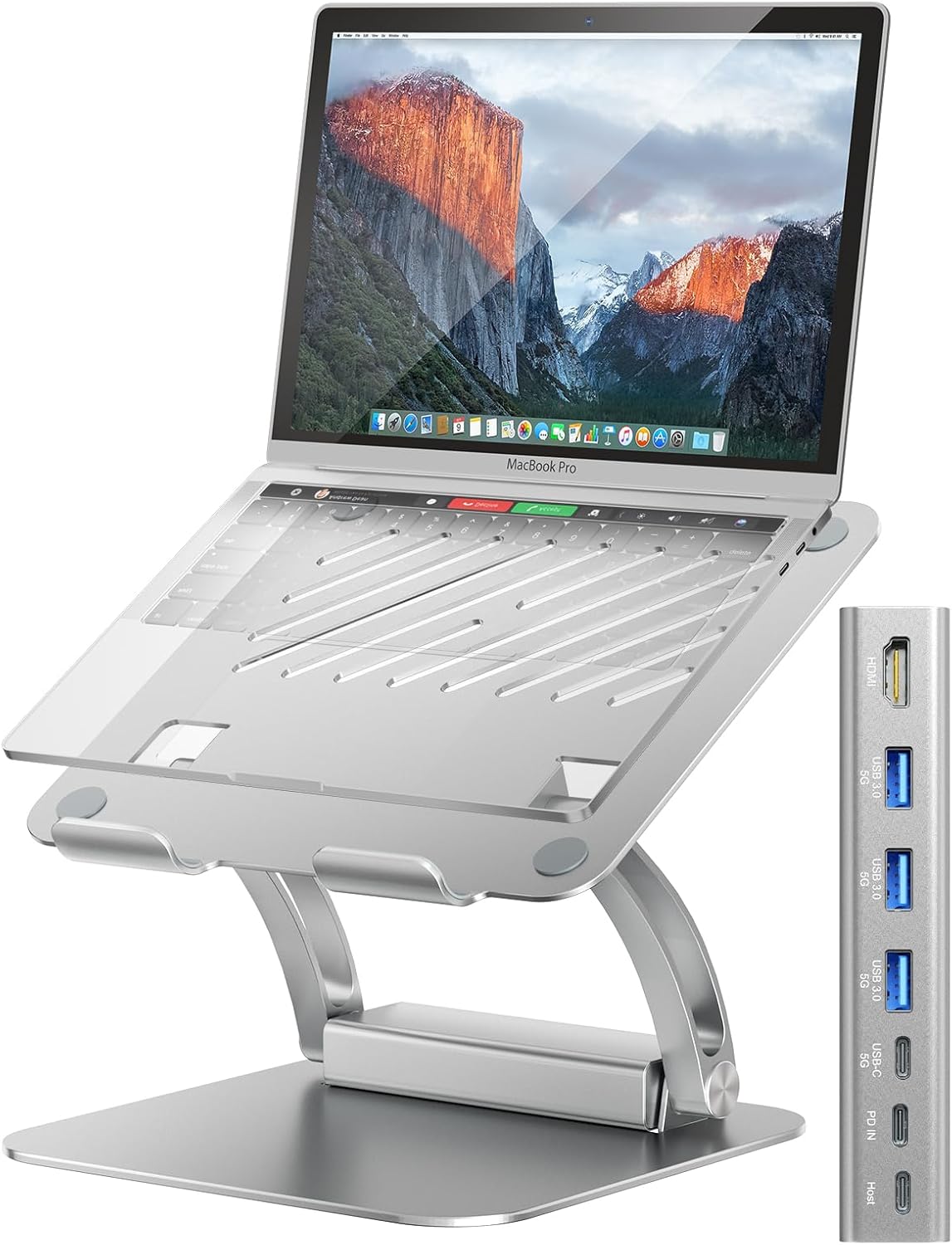 tounee Laptop Stand with USB-C Hub for 10-17 in Laptops