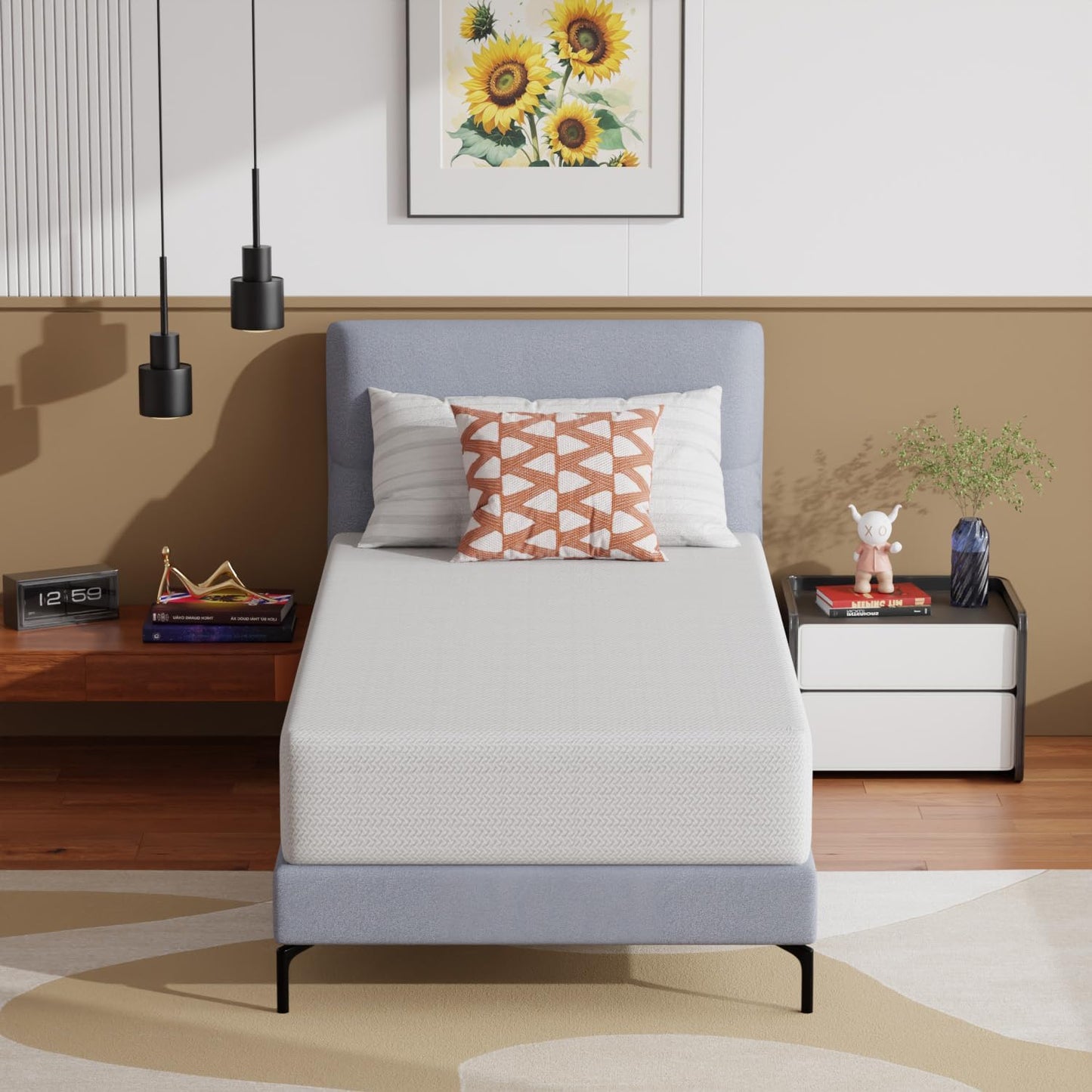10 Inch Twin XL Green Tea Memory Foam Mattress for Comfort