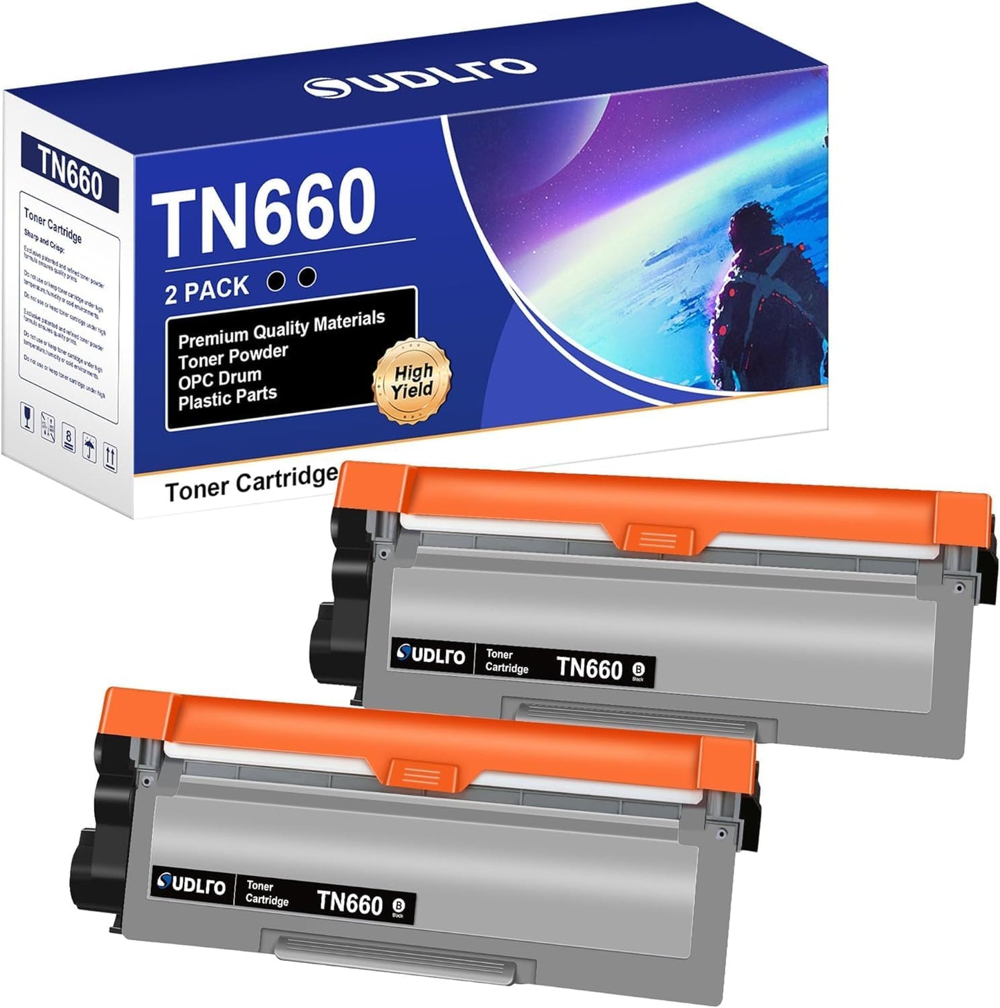 High-Yield TN660 Toner Cartridge 2-Pack for Laser Printers