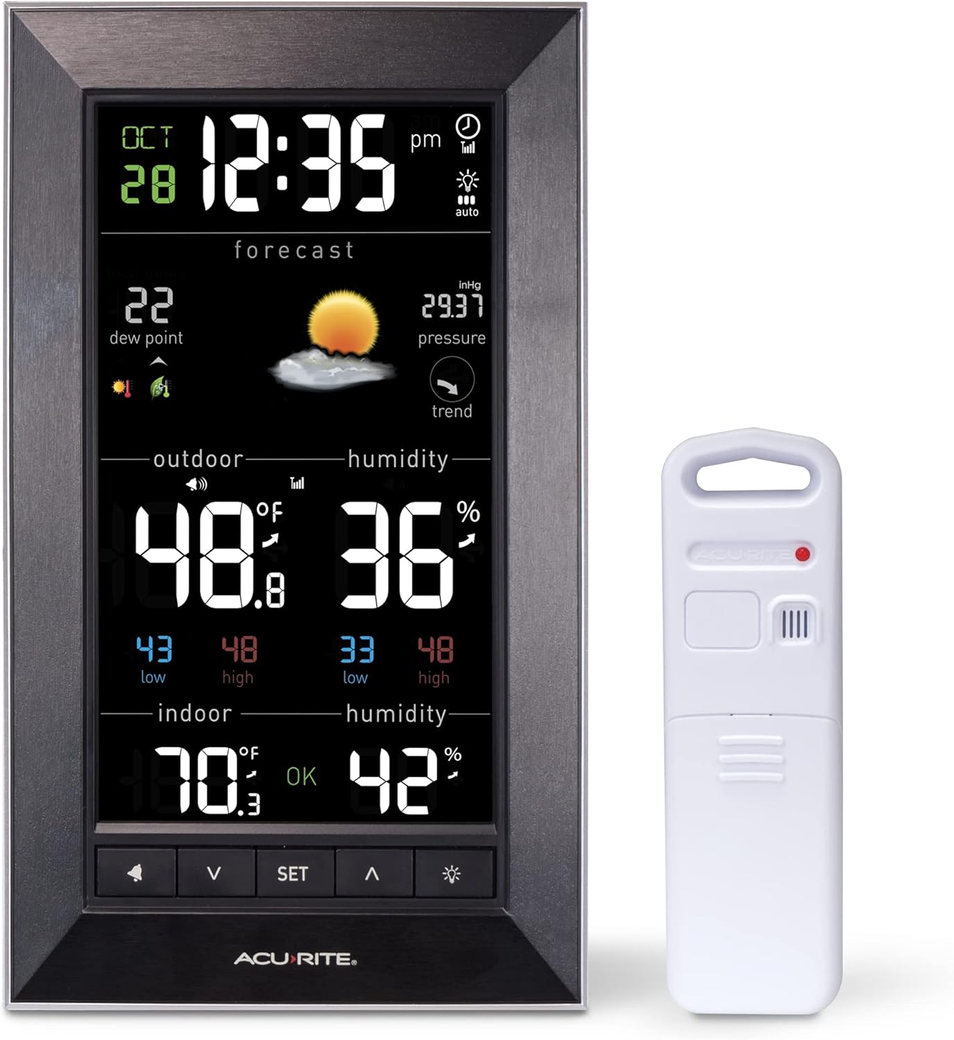 Digital Vertical Weather Forecaster with Indoor/Outdoor Readings