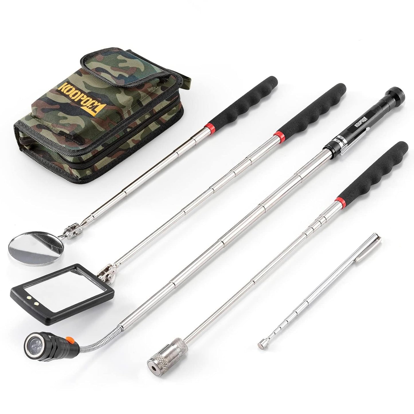 Telescoping Magnetic Pickup Tool Set with LED Flashlight