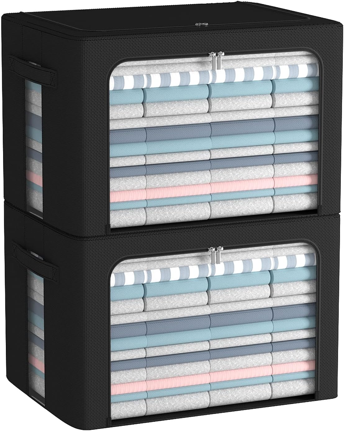 Clothes Storage Bins Box - Foldable Stackable Organizer Set
