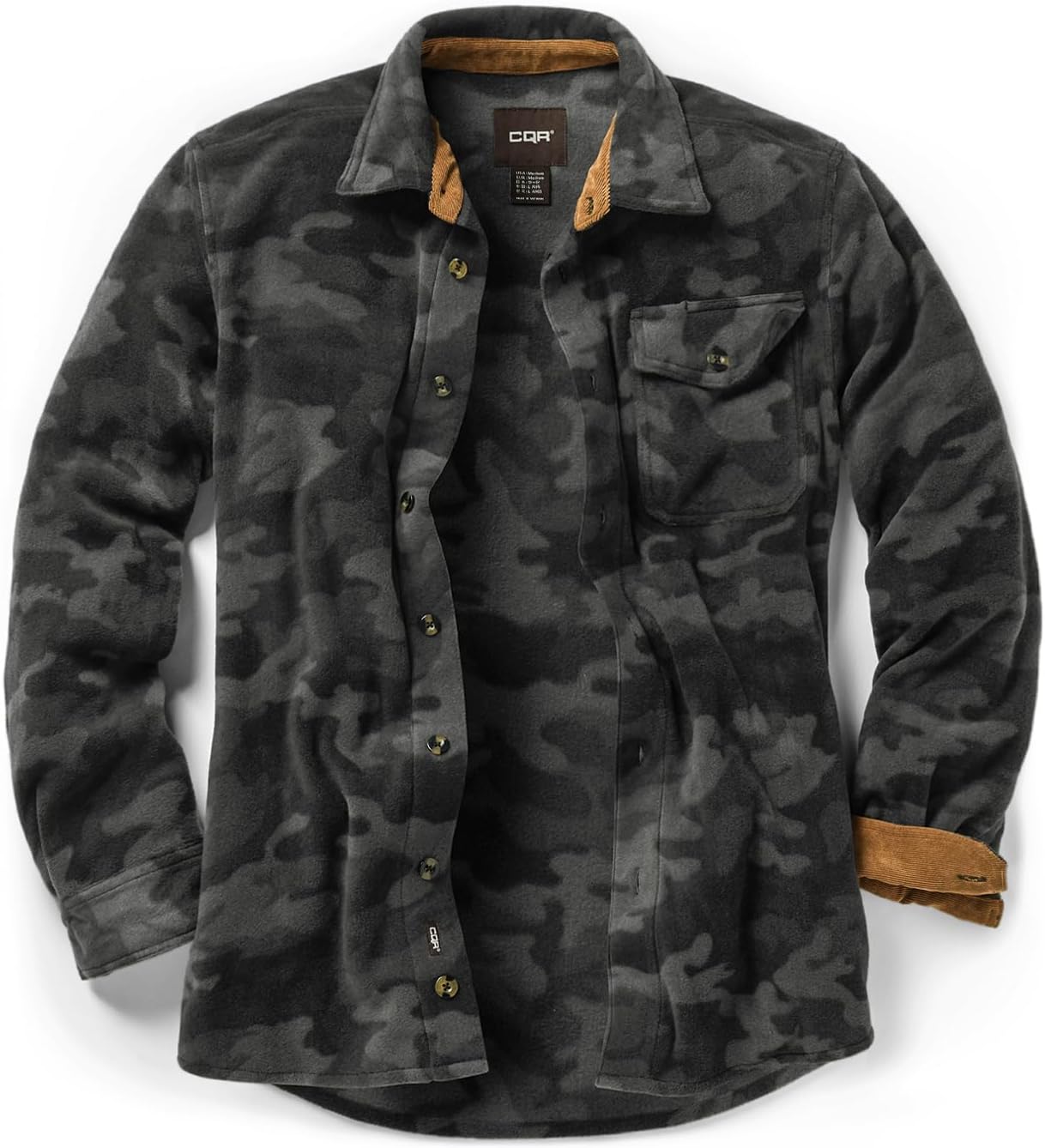 CQR Men's Long Sleeve Heavyweight Fleece Shirts for Comfort