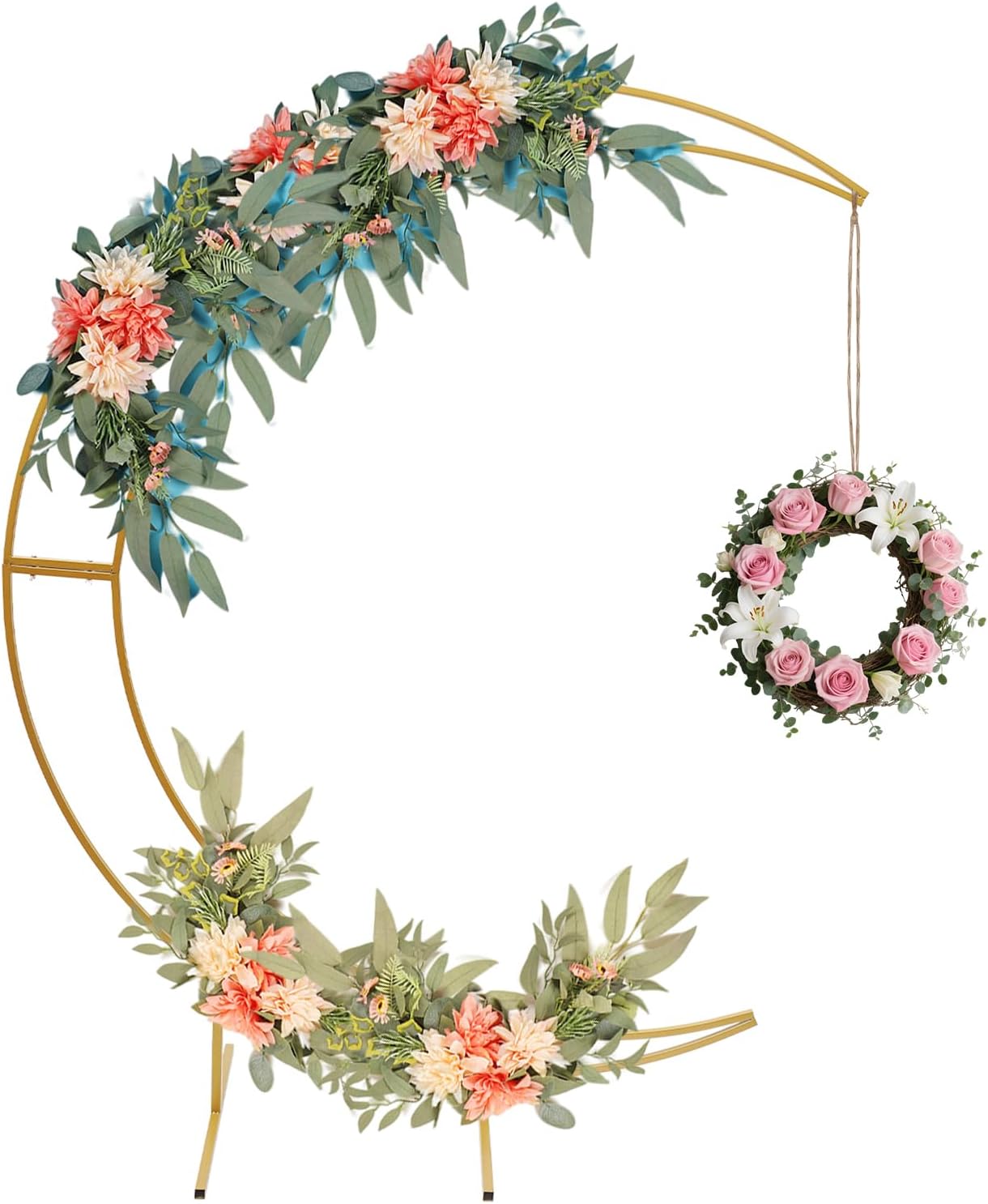 7ft Crescent Shaped Wedding Arch Frame for Dreamy Events