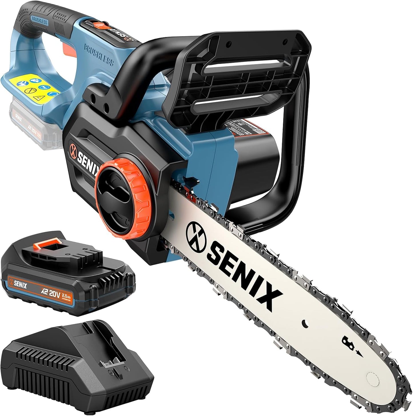 SENIX 20V 10in Cordless Chainsaw for Pruning and Cutting