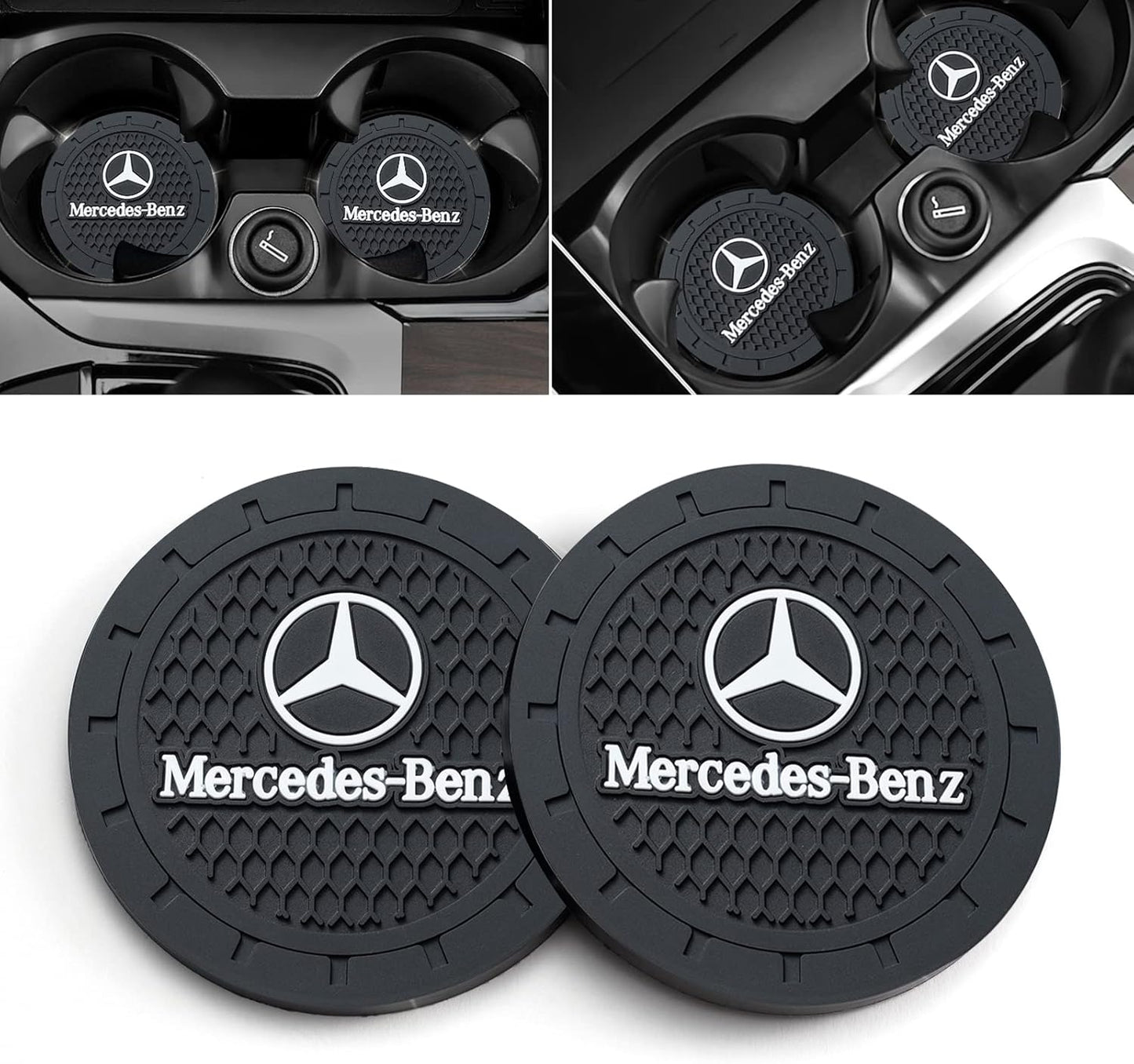Non-Slip Mercedes Car Coaster Set