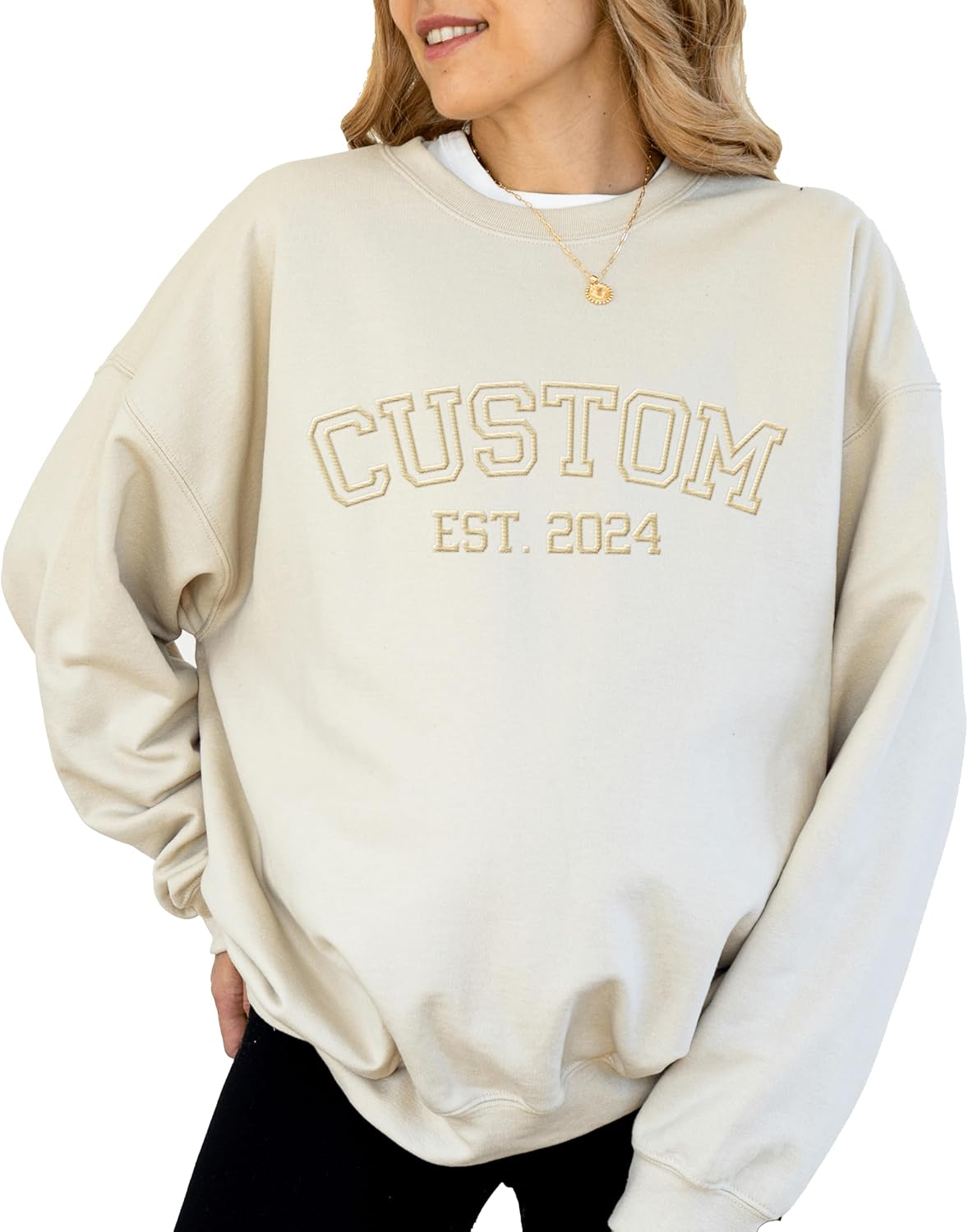 Personalized Tan/Gold Hoodie with Custom Text