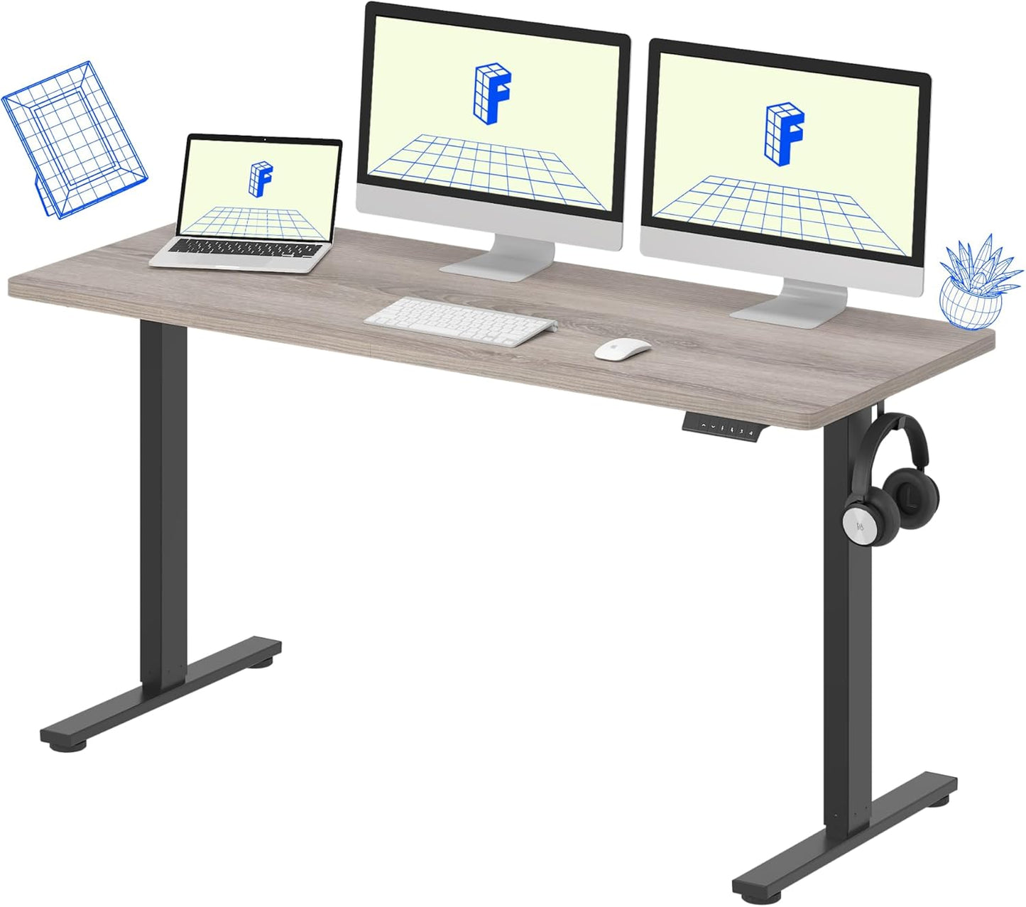 FLEXISPOT EN1 Height Adjustable Standing Desk for Home Office