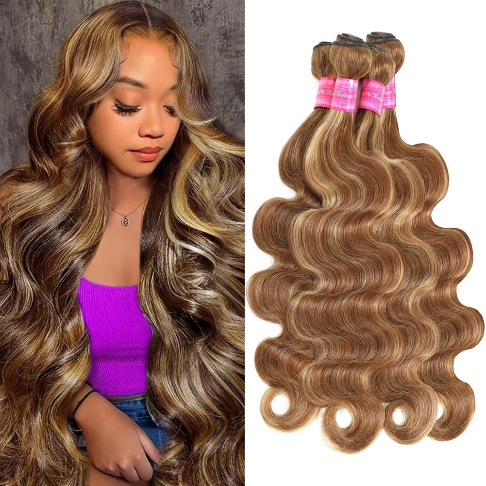 Ombre Highlight Bundles Body Wave Human Hair for Stylish Looks