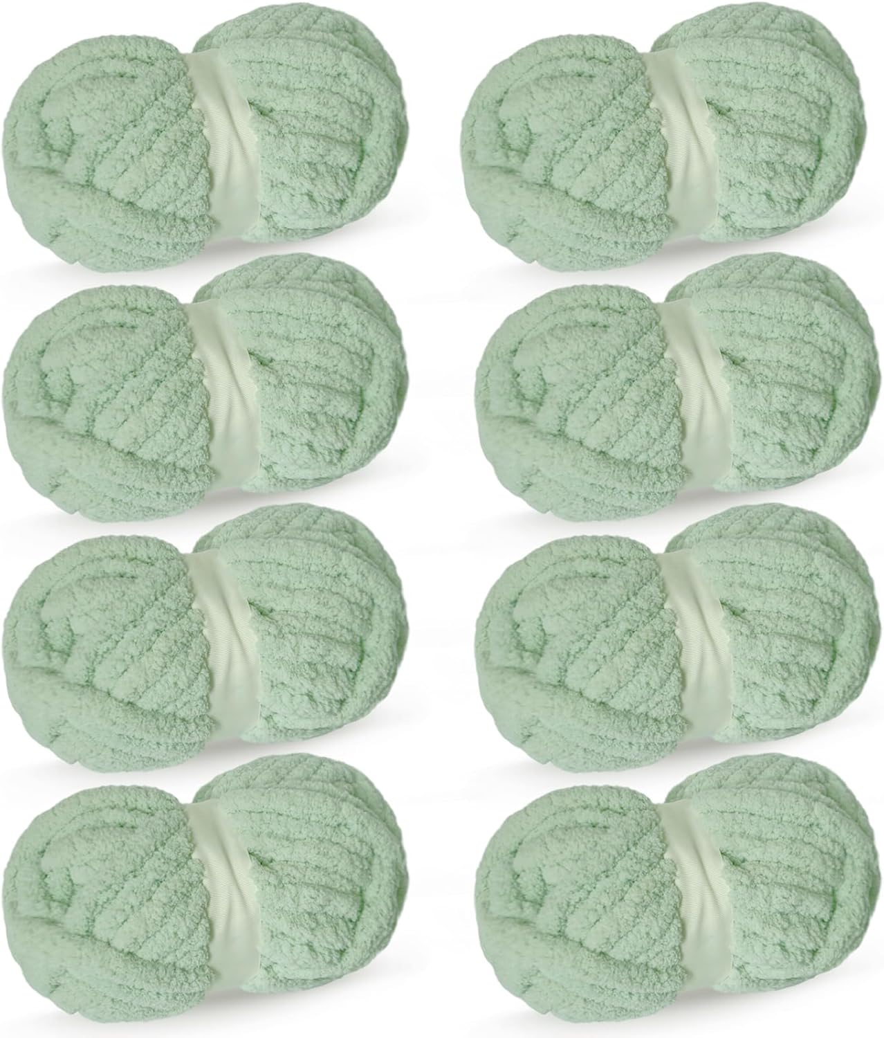 Grey Green Chunky Chenille Yarn for Crocheting and Knitting