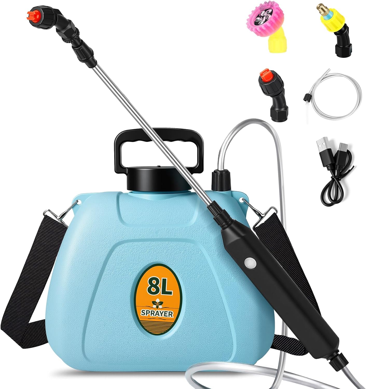 2 Gallon Battery Powered Garden Sprayer for Lawn and Garden