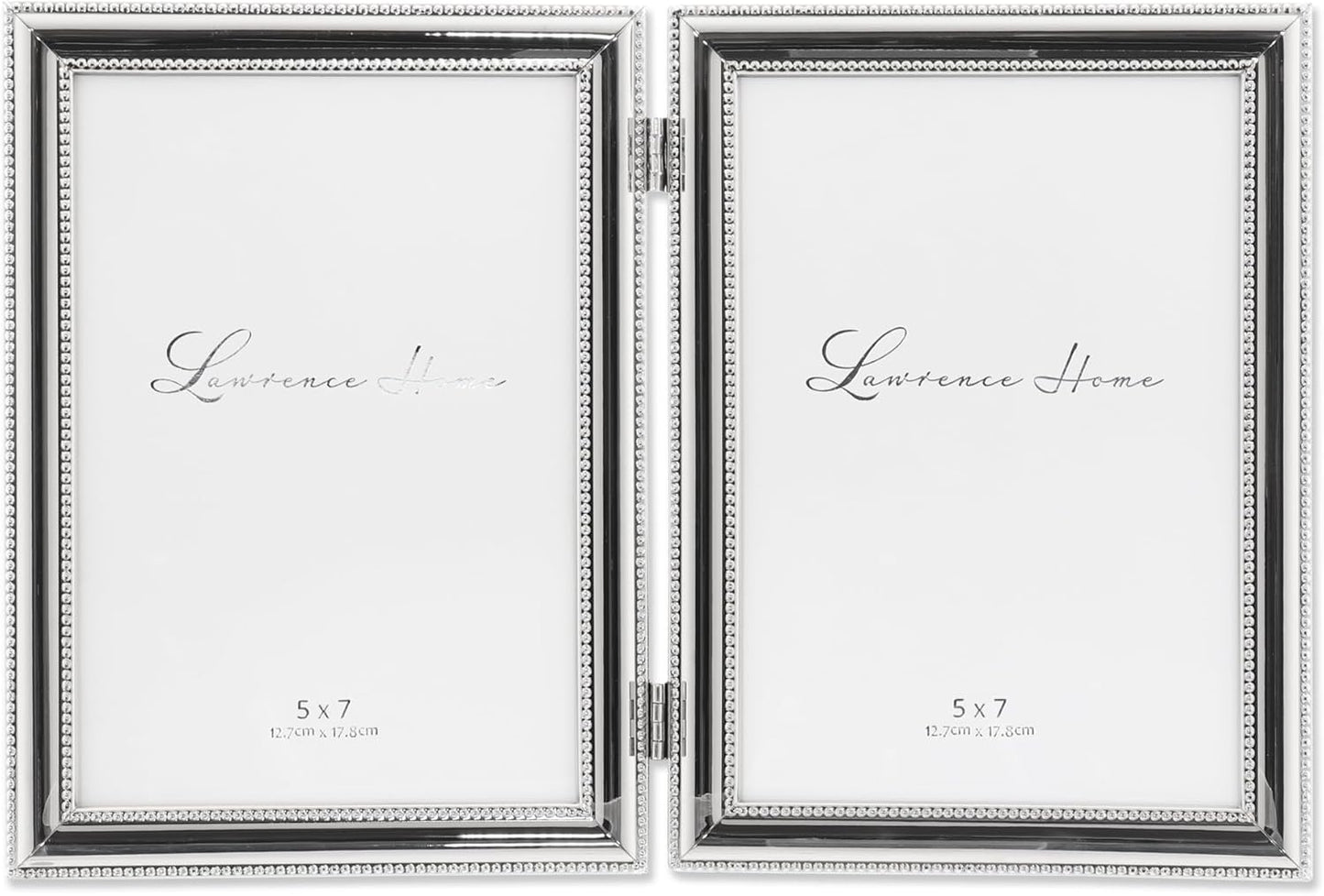Lawrence Frames Hinged Double Metal Picture Frame for 5 by 7-Inch