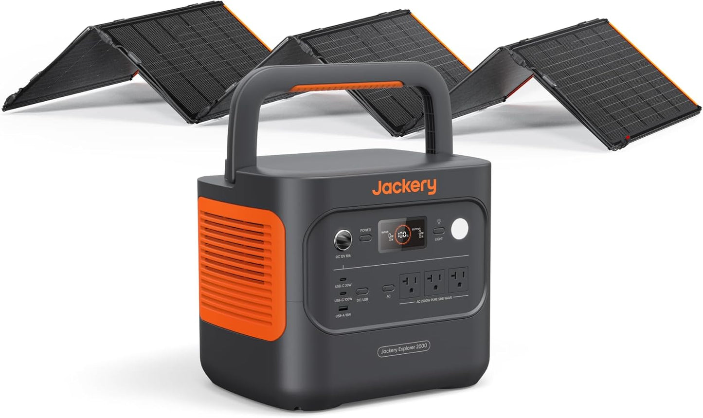 Jackery Explorer 2000 v2 Solar Generator for Camping and Emergencies