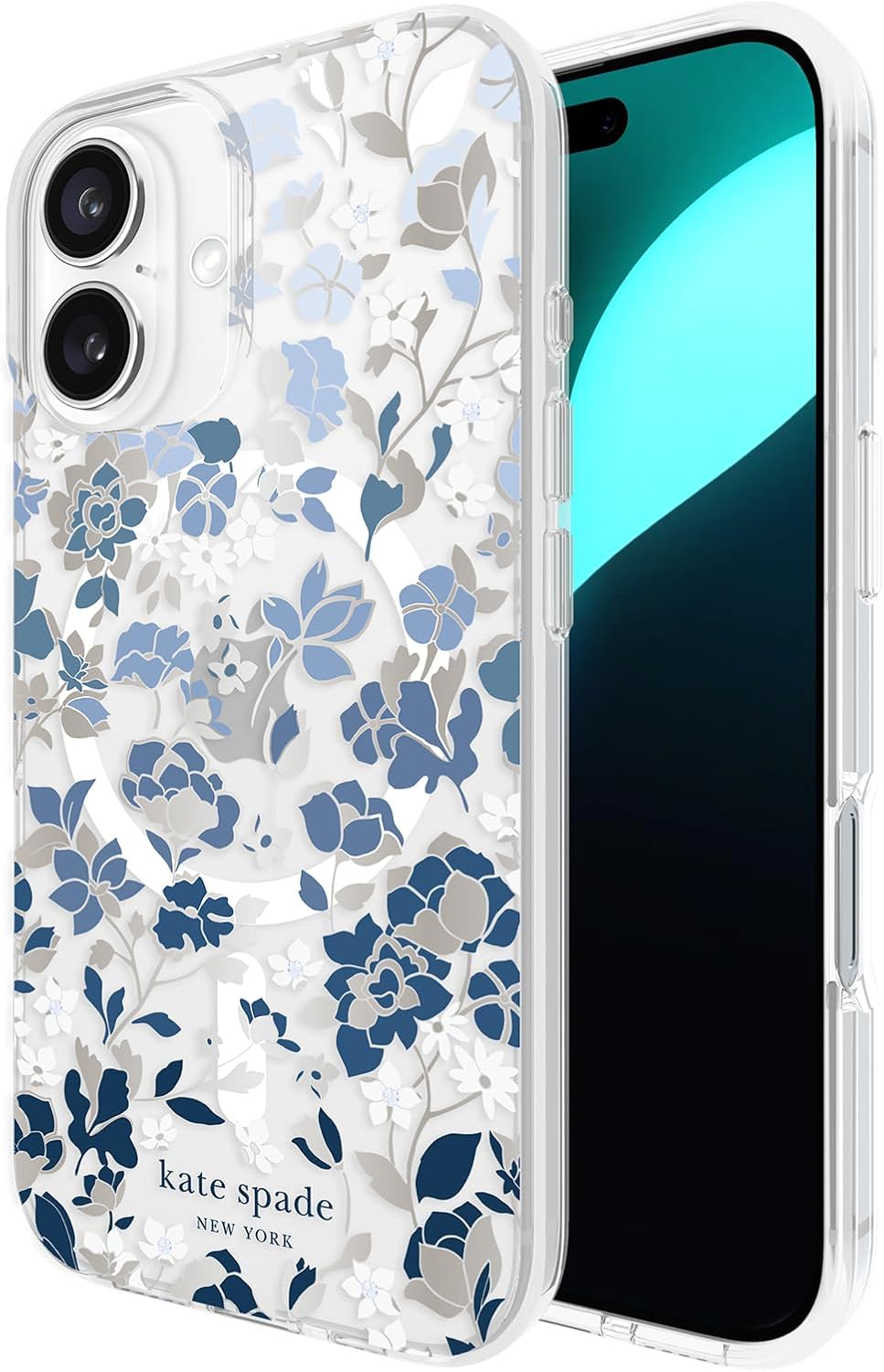 kate spade new york iPhone 16 Case - Flowerbed Blue Gems