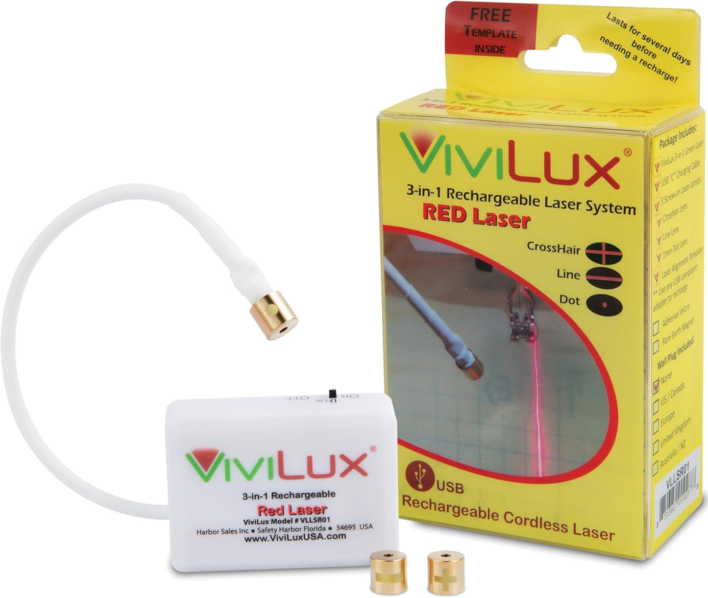 ViviLux 3-in-1 Rechargeable Red Laser System for Sewing Precision