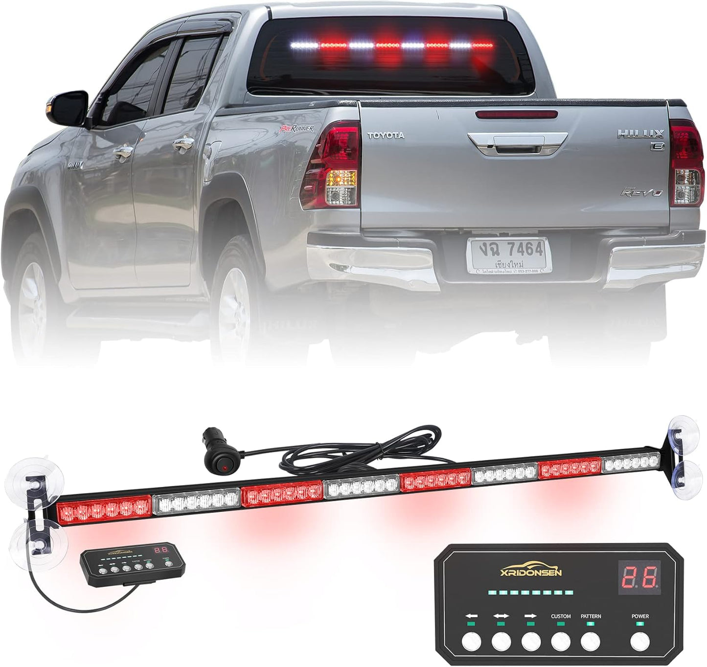 XRIDONSEN 35 inch Traffic Advisor Emergency Light Bar for Safety