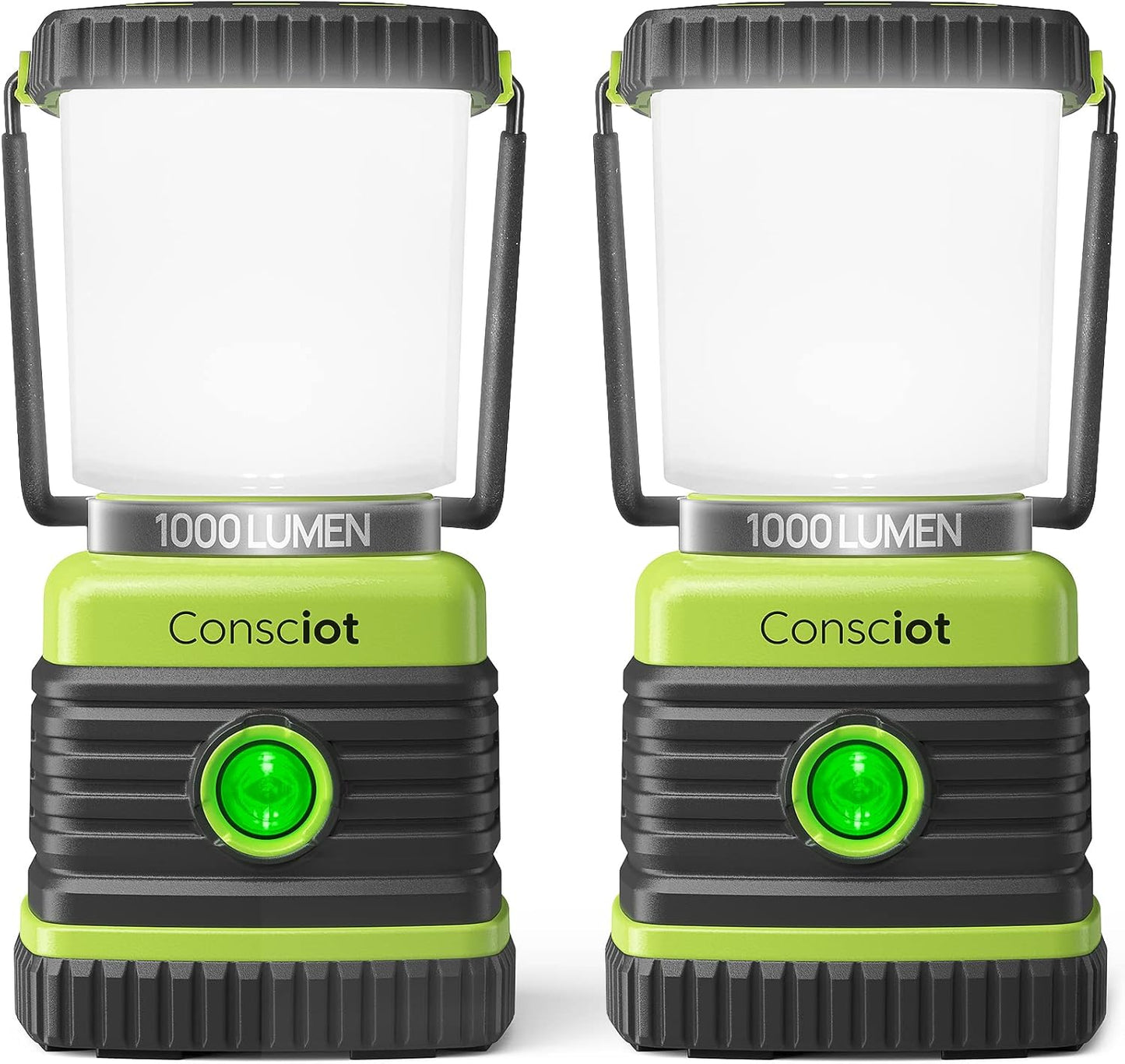 Consciot 1000LM LED Lanterns: 4 Modes, Waterproof, Portable - 2Pk