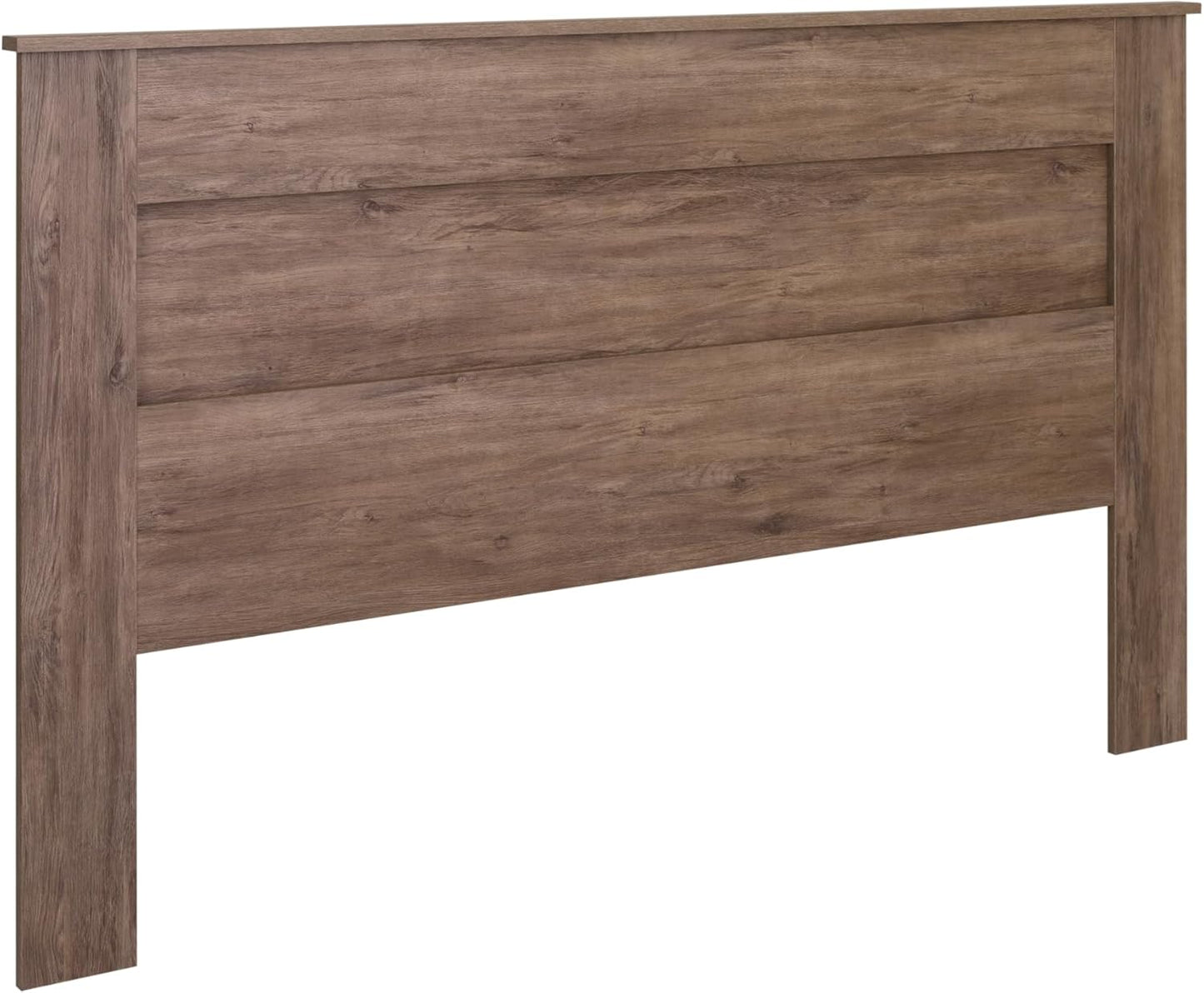 Stylish Flat Wood Panel Headboard for King Size Beds in Drifted Gray