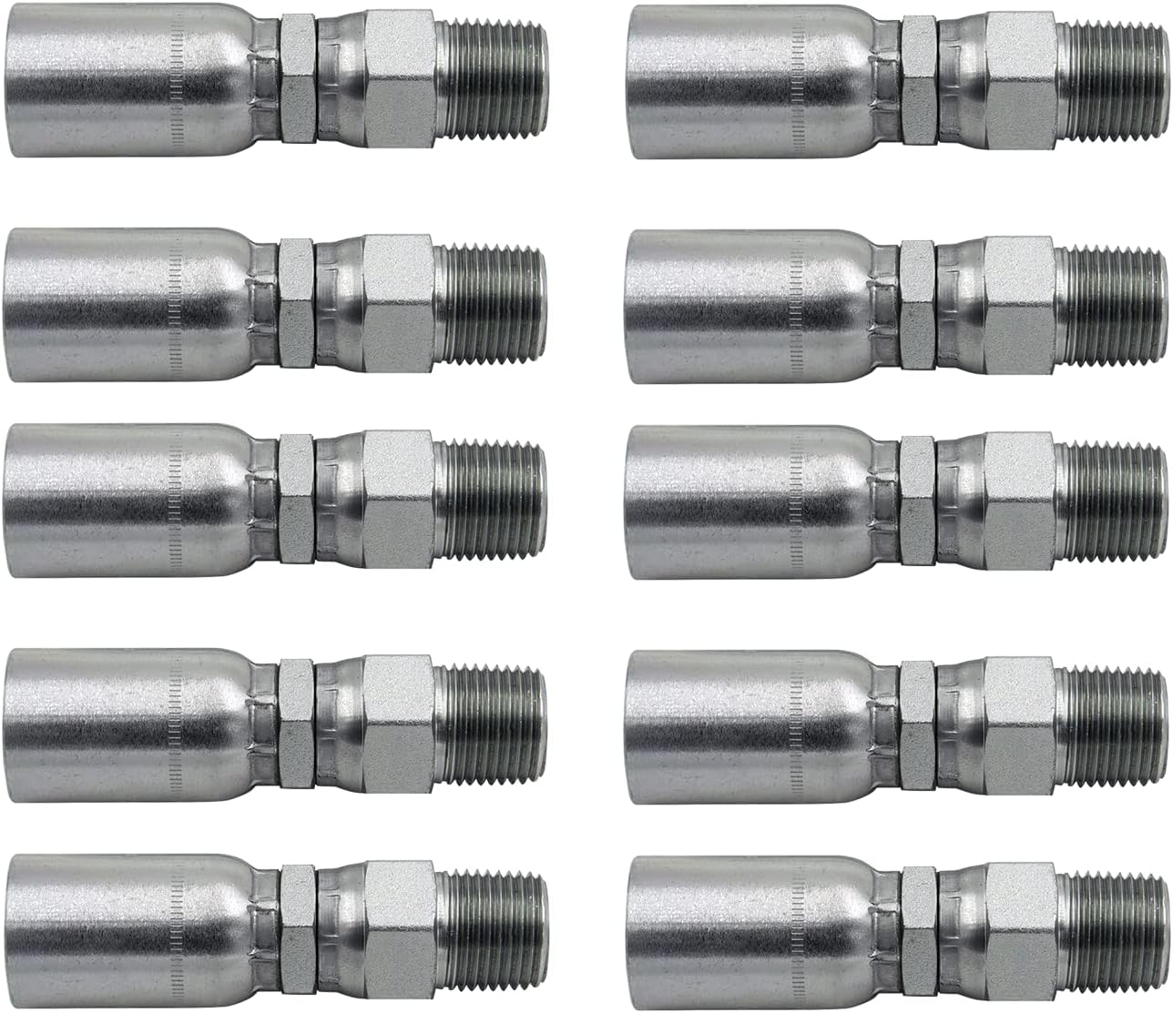 1 Hose x 1 NPTF Male Pipe Swivel Hydraulic Hose Crimp Fitting
