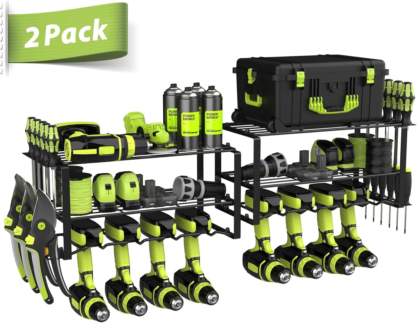 Ultimate Garage Tool Organizer Set - Heavy Duty Metal Rack