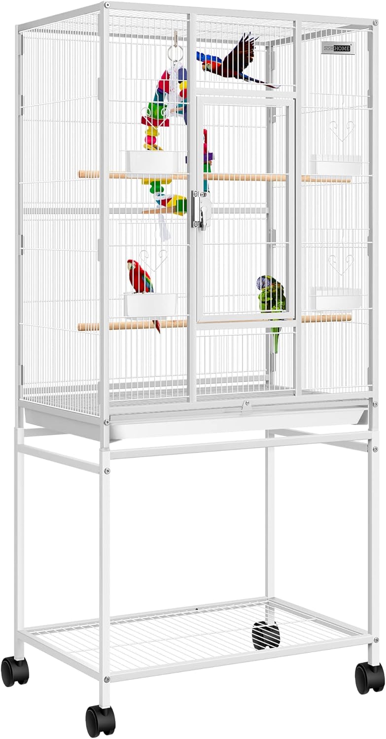 VIVOHOME 54 Inch Wrought Iron Bird Flight Cage for Parakeets
