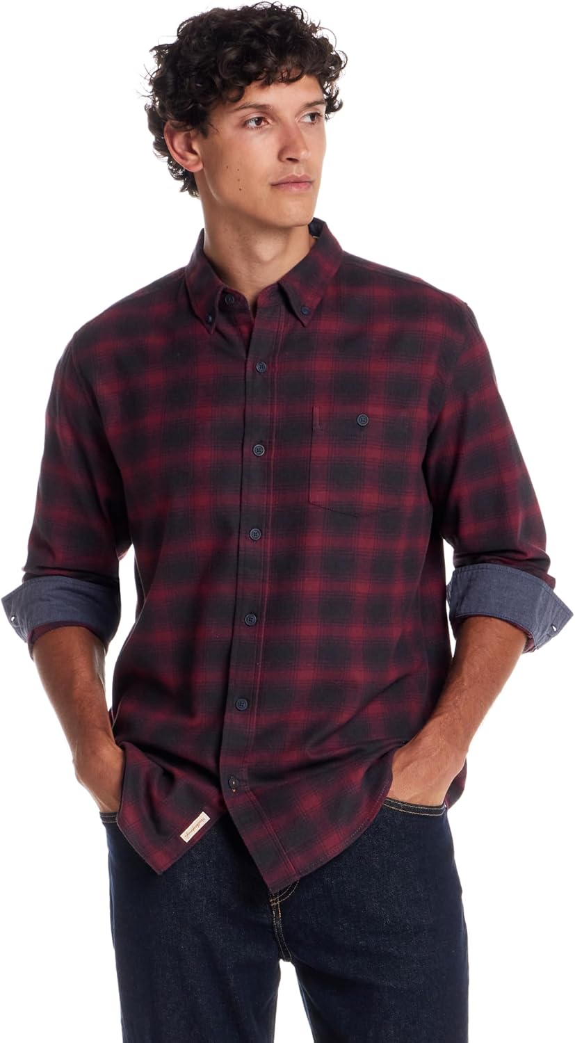 Weatherproof Vintage Mens Casual Soft Brushed Plaid Flannel Shirt