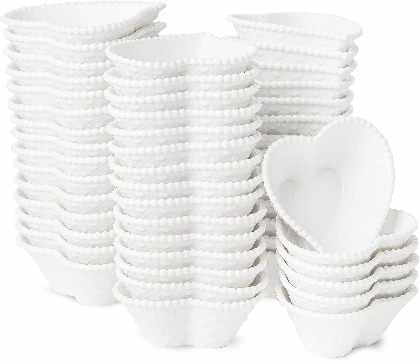 Heart Shape Ceramic Soy Sauce Dishes for Dipping and Serving