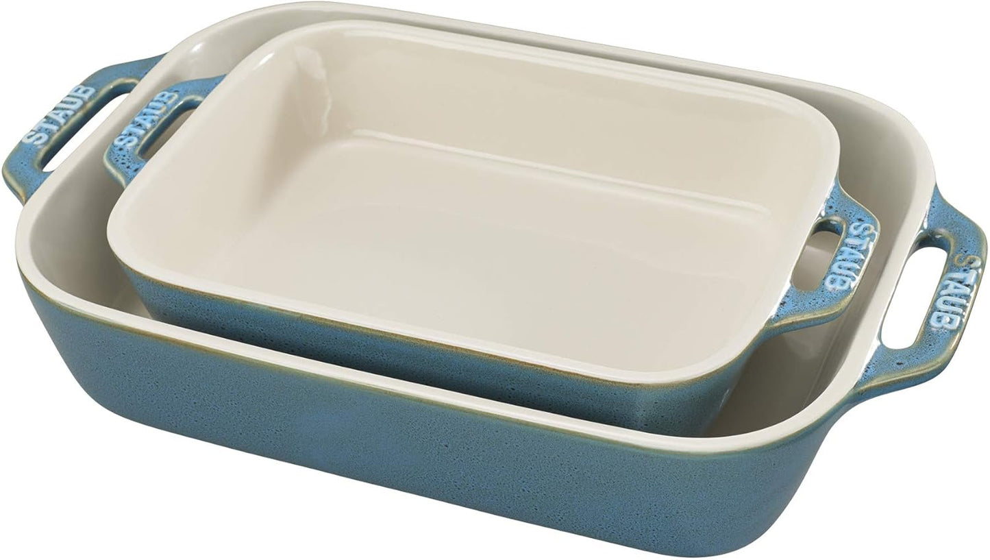 Staub Ceramic Rectangular Baking Dish Set for Casseroles