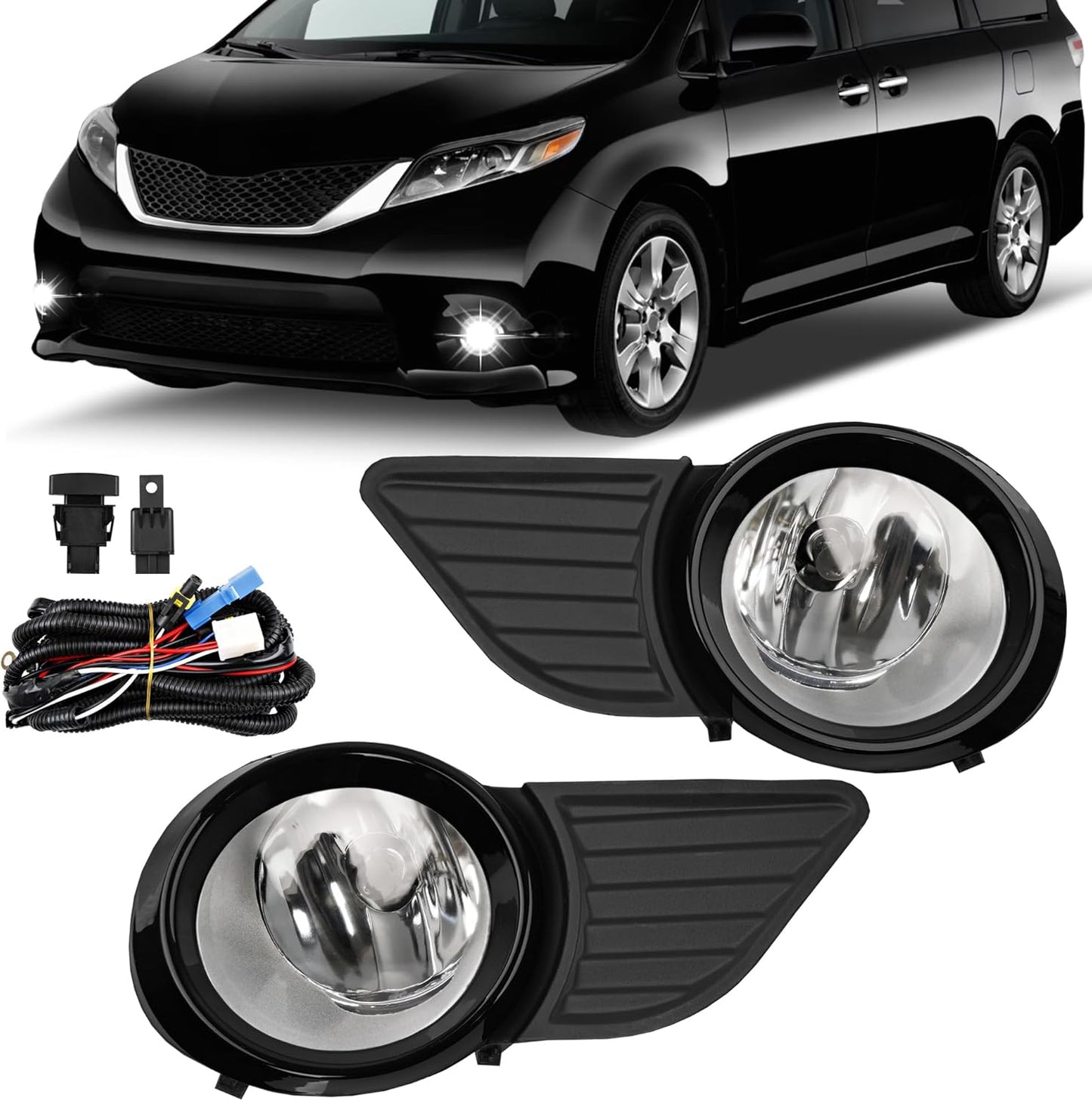 Fog Lights Assembly for Toyota Sienna 2011-2017 - Easy Install