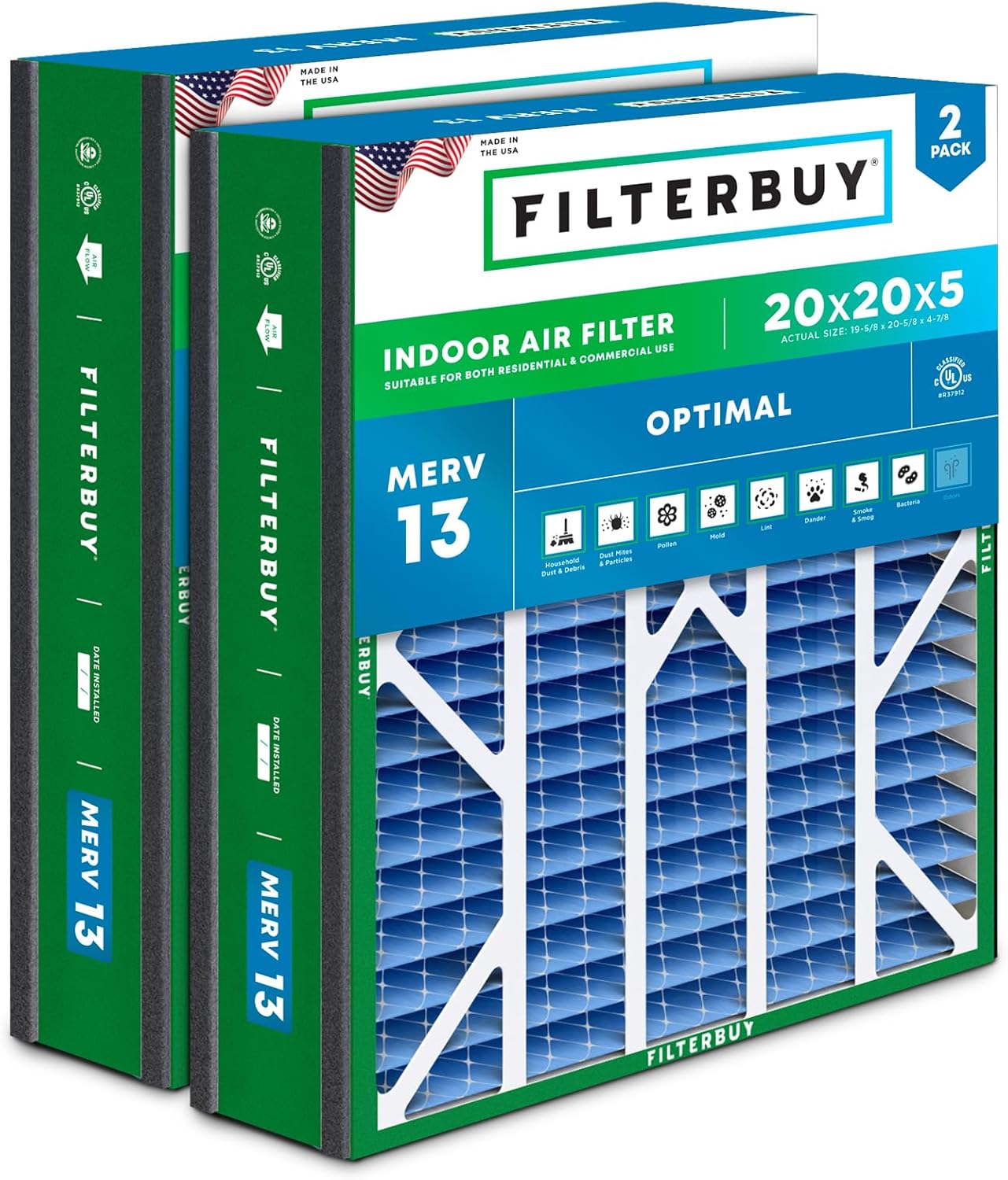20x20x5 Air Filters for Optimal Smoke & Allergy Defense