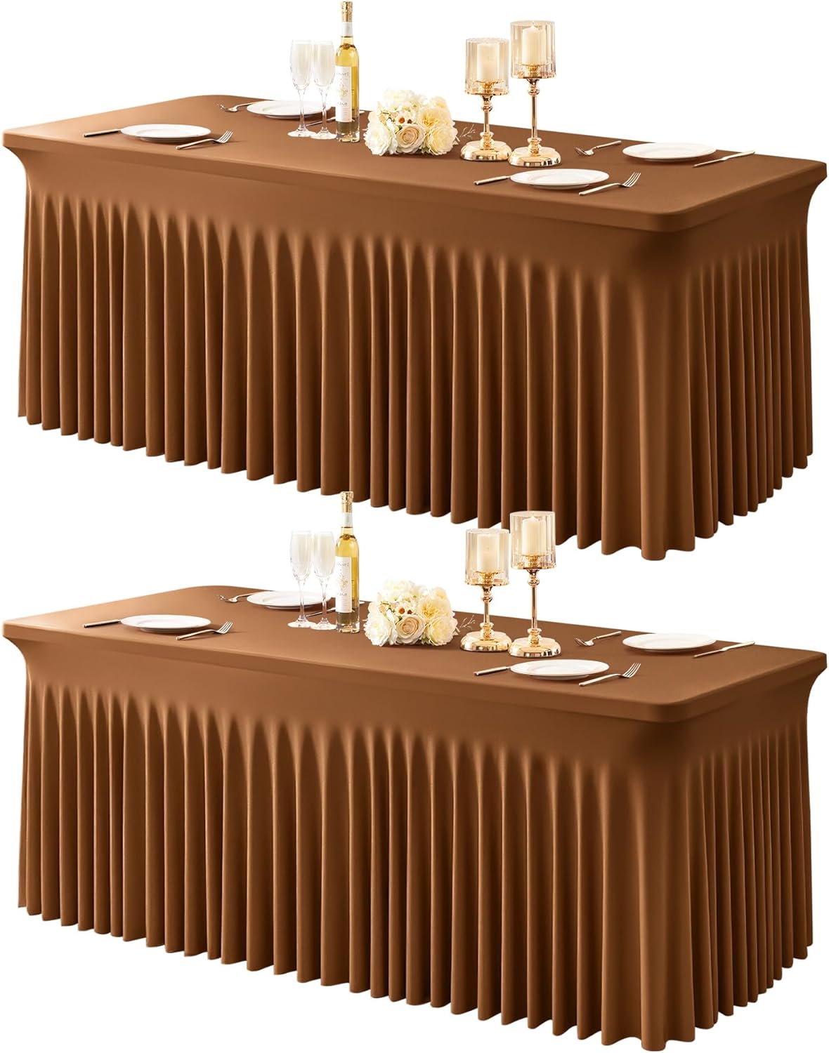 Spandex Table Covers with Skirt for 4 Foot Rectangle Tables