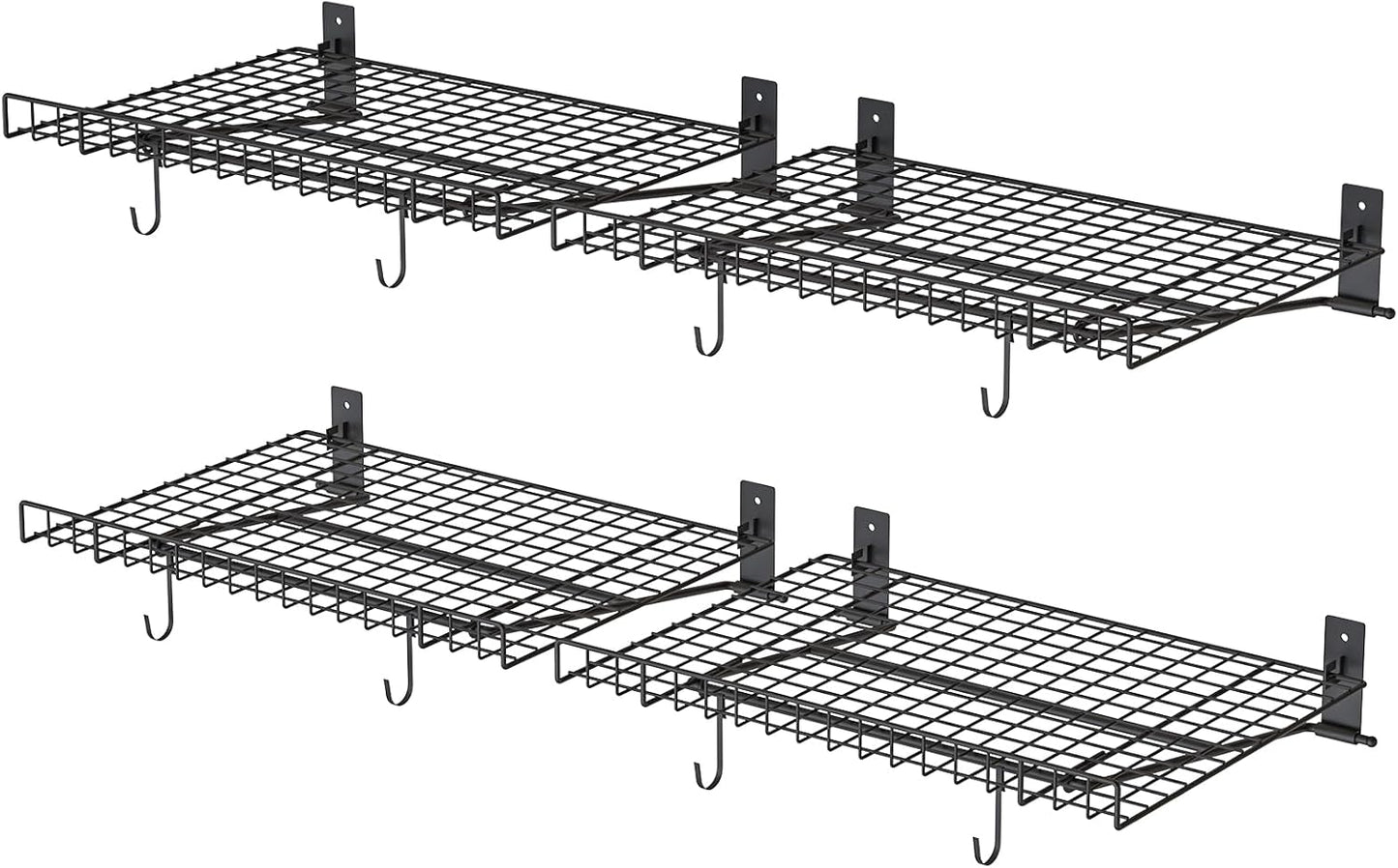 4 Pack Foldable Wall Shelf for Heavy Duty Garage Storage