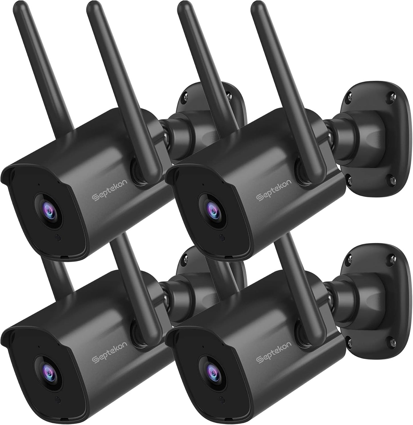Septekon 2K Outdoor Security Cameras - Night Vision & Two-Way Audio