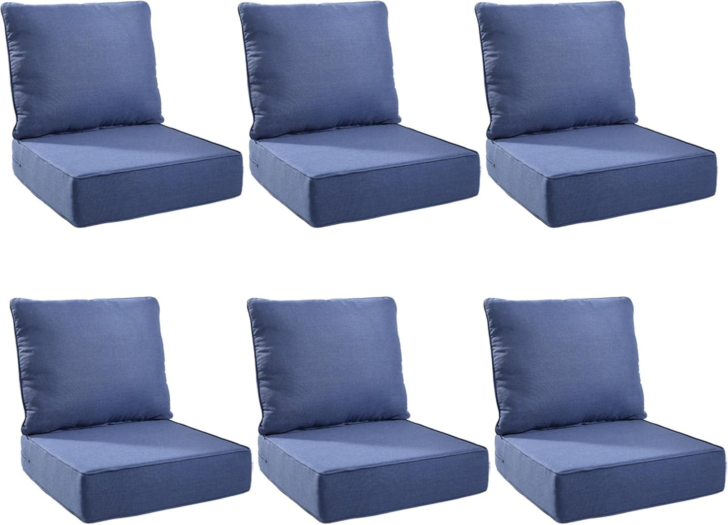 Outdoor Cushion Set for Patio Furniture - 6 Inch Thick Foam