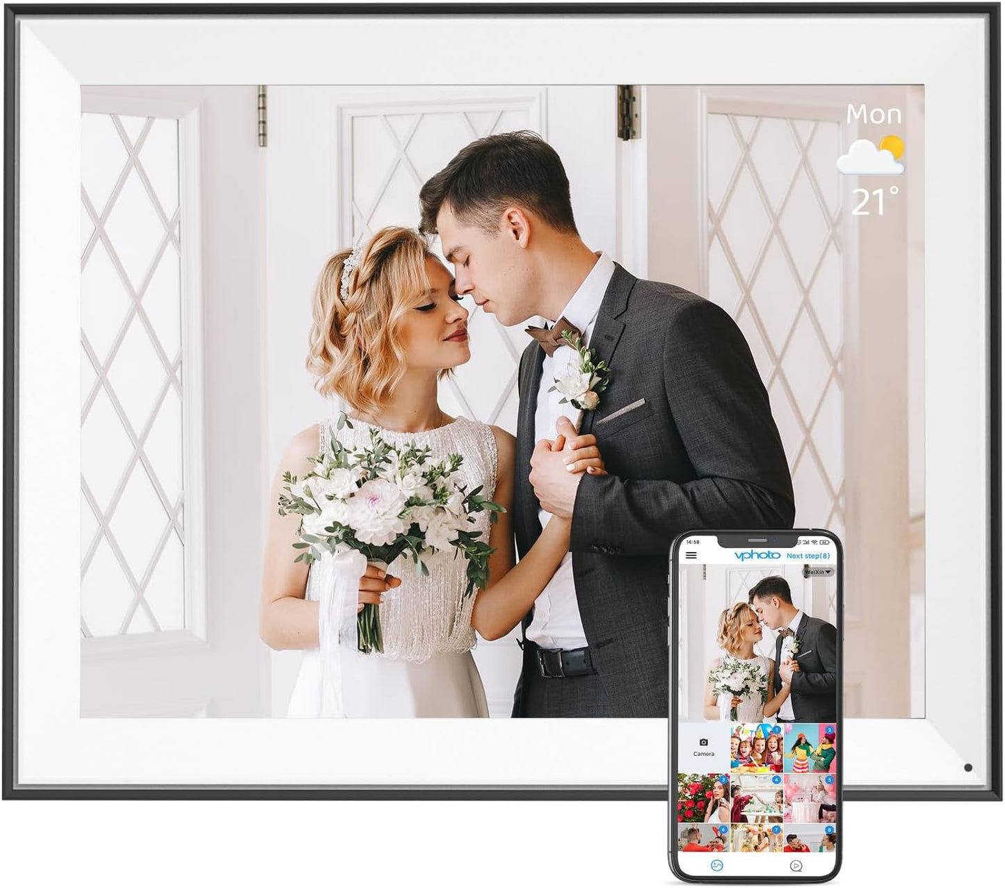 16.2-inch Digital Photo Frame with Touch Screen and Slideshow