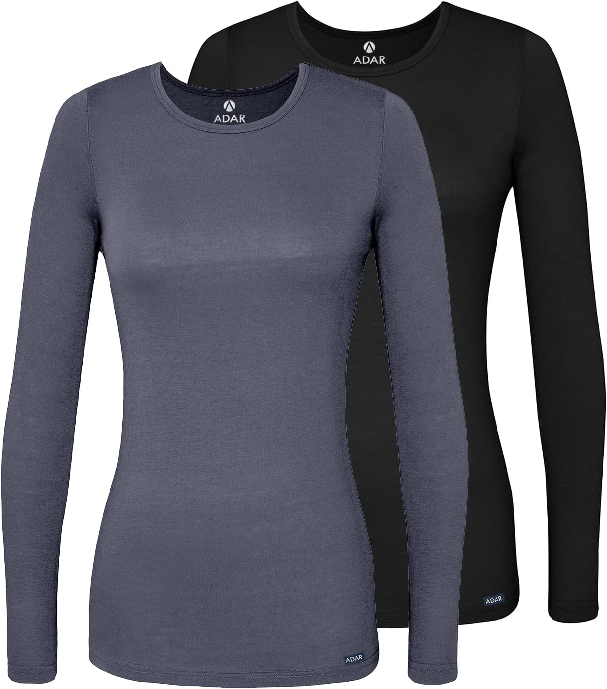 Adar Underscrubs for Women Long Sleeve Comfort Tee 2 Pack