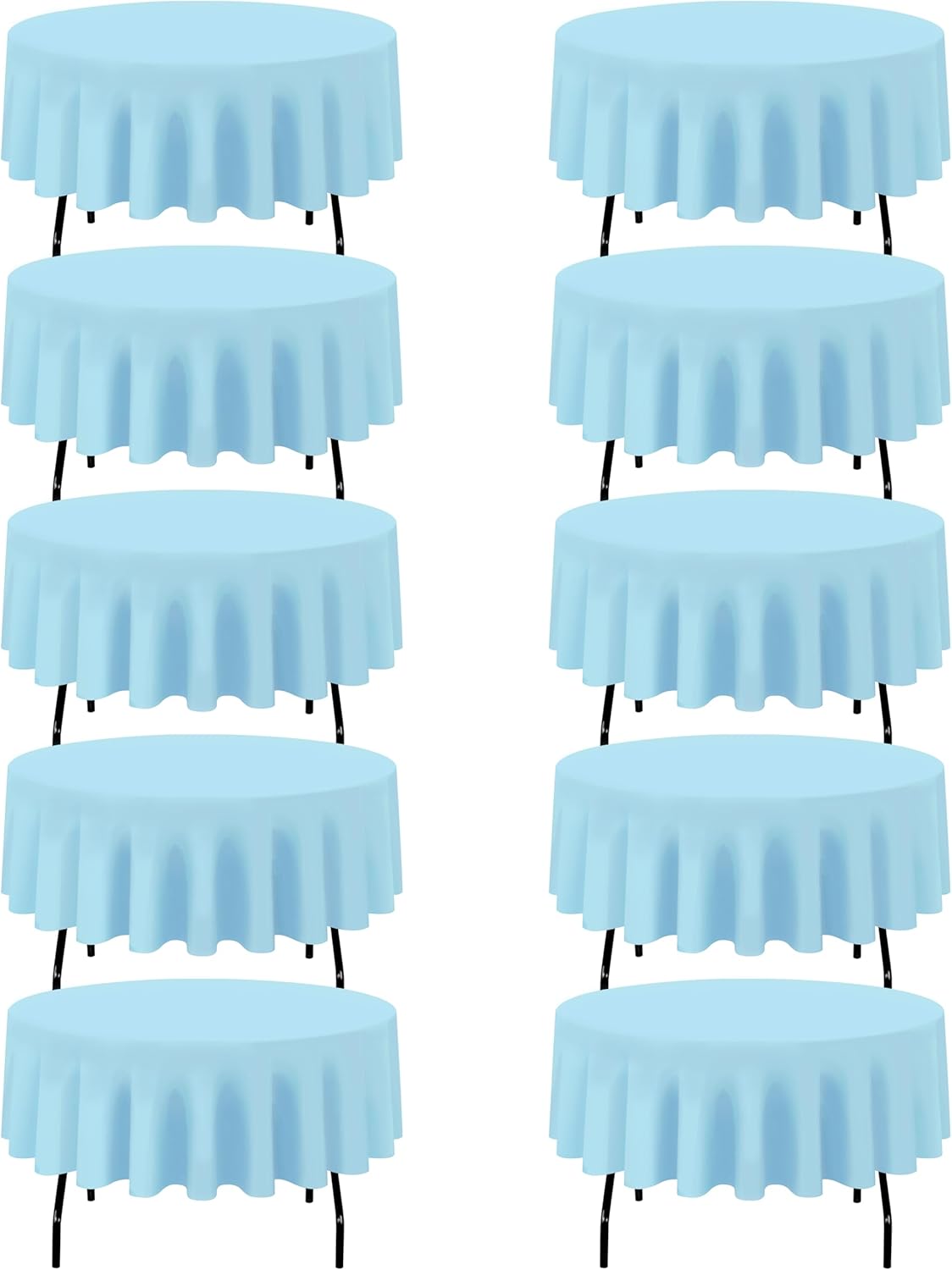 Light Blue Round Tablecloths 90 Inch for Elegant Events
