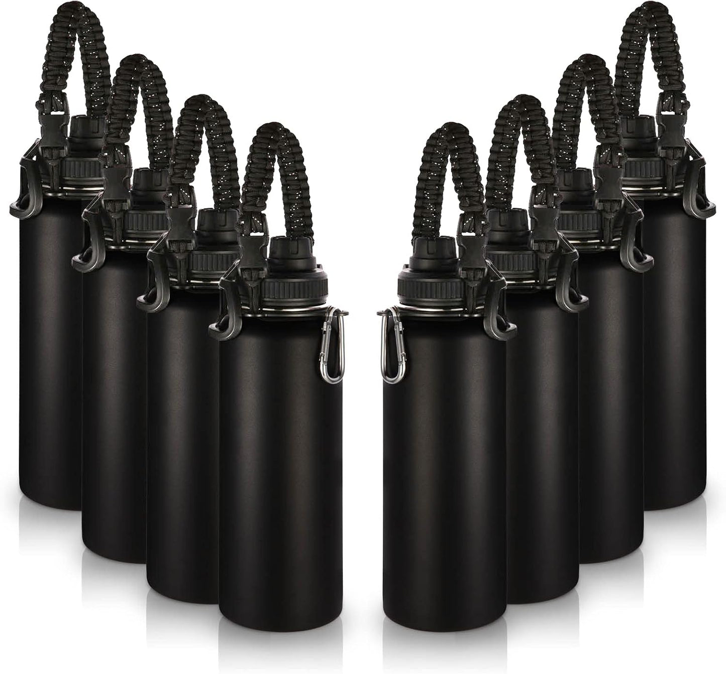 Volhoply Insulated Water Bottles Bulk 8 Pack for Outdoor Use