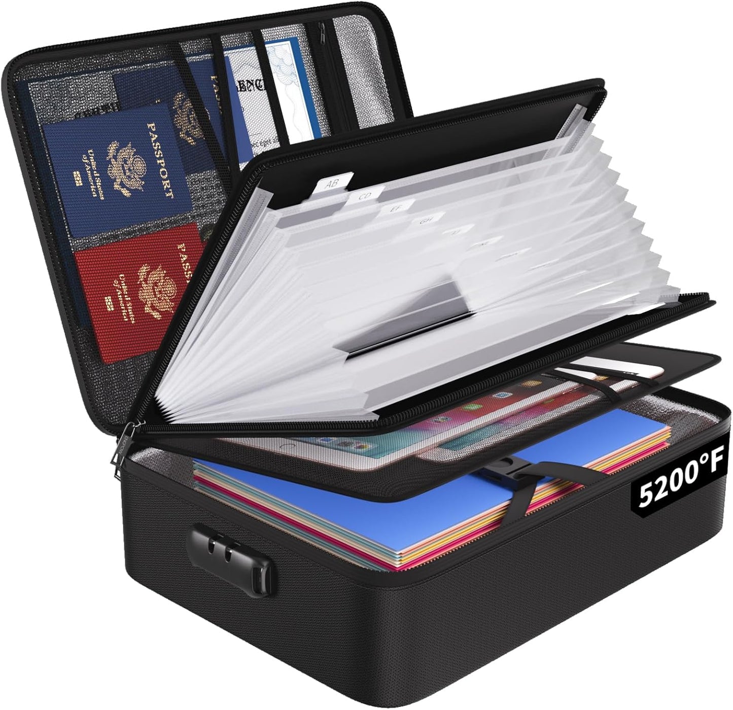 Fireproof Locking Document Organizer for Travel