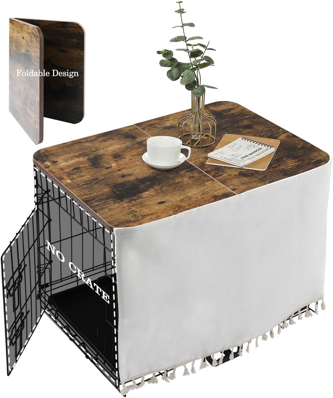 Dog Crate Topper Wood for 24 30 36 42 48 Inch Cages