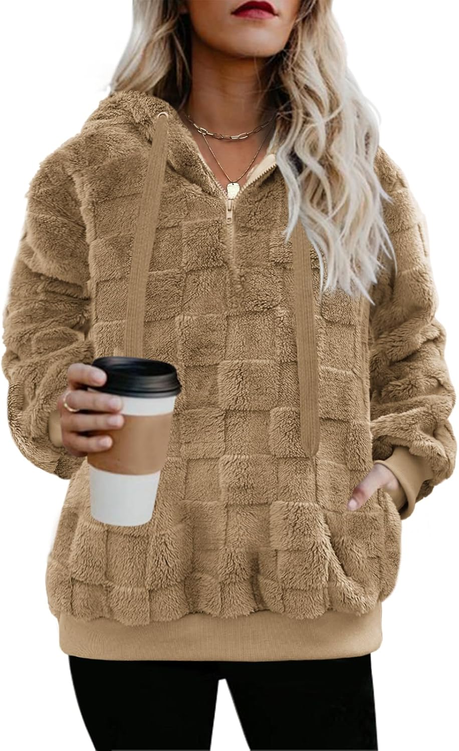 Nirovien Womens Sherpa Pullover Hoodie for Cozy Warmth